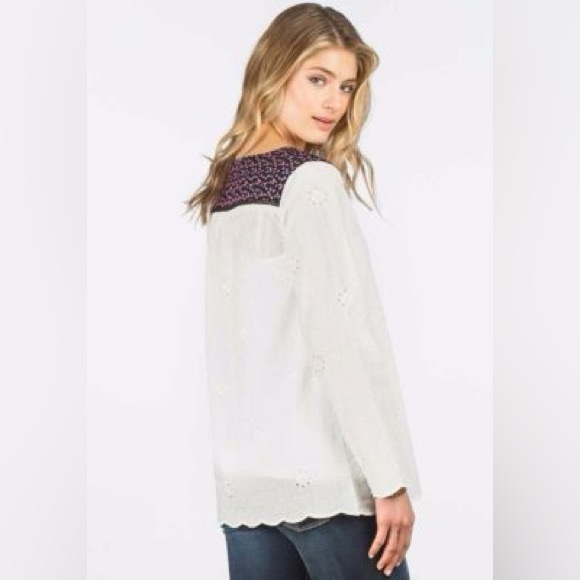 Matilda Jane Snow Globe‎ White Eyelet Floral Blouse Size XL - Picture 3 of 11